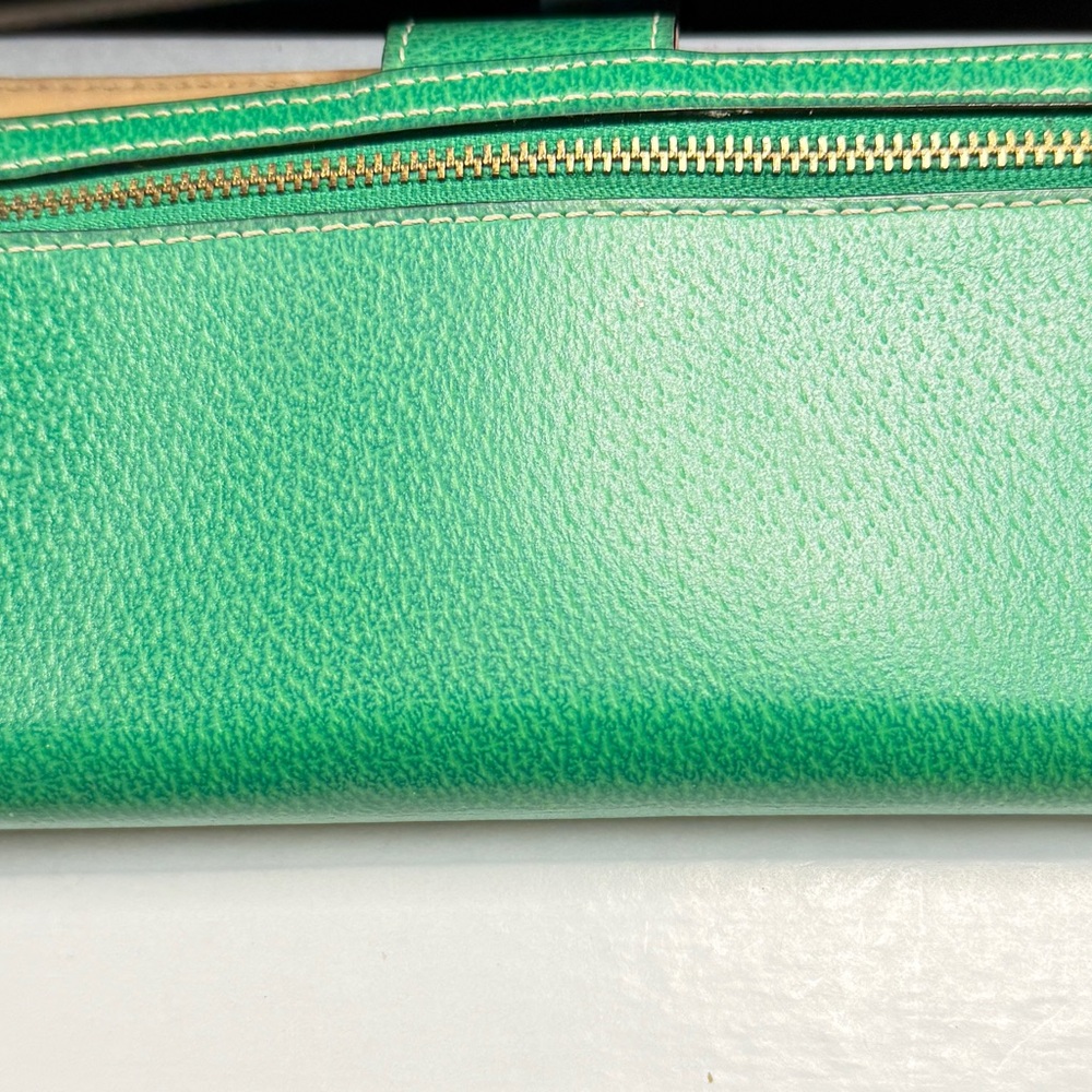 kate spade Green Leather Card Wallet with Gold Logo - Picture 3 of 7